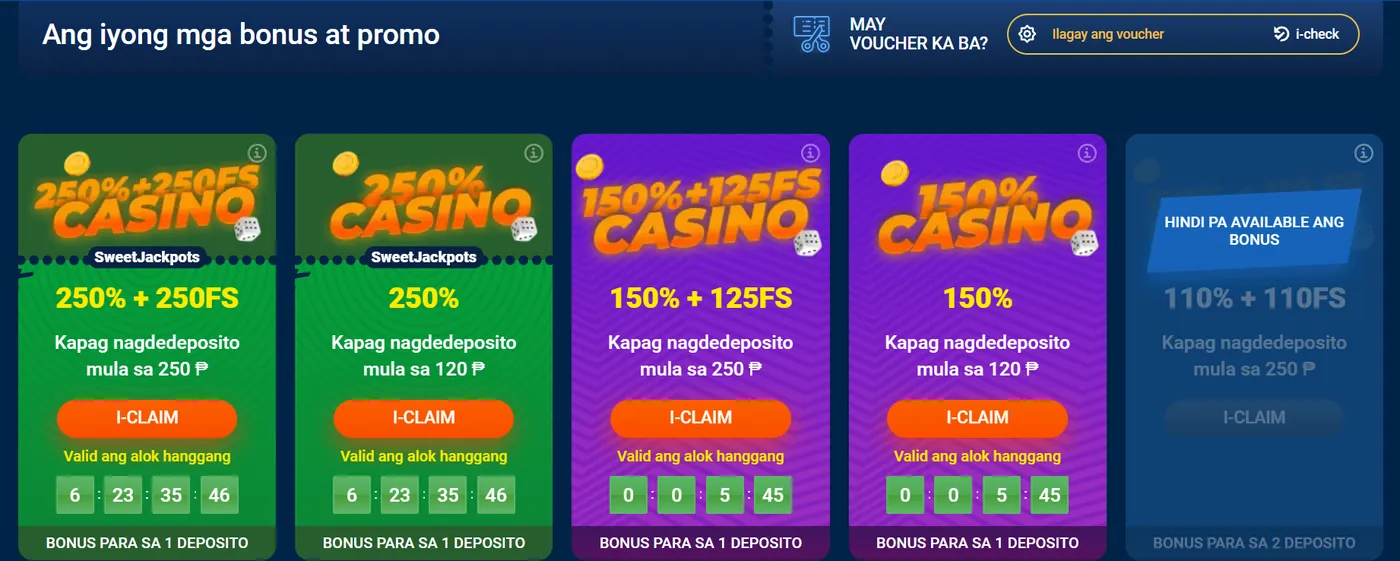 Bonus section ng Mostbet PH na may 250 porsyento plus 250 free spins na may tatak na SweetJackpots at 150 porsyento na standard na alok